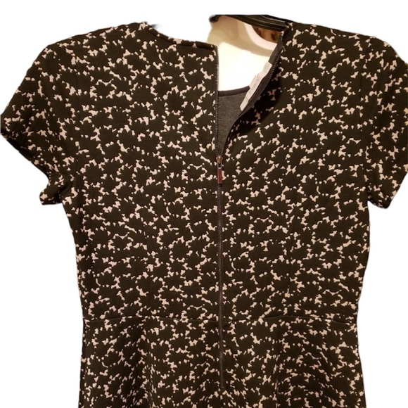 LOFT Beige & Black Pattern Dress Sz 4 - Picture 9 of 13